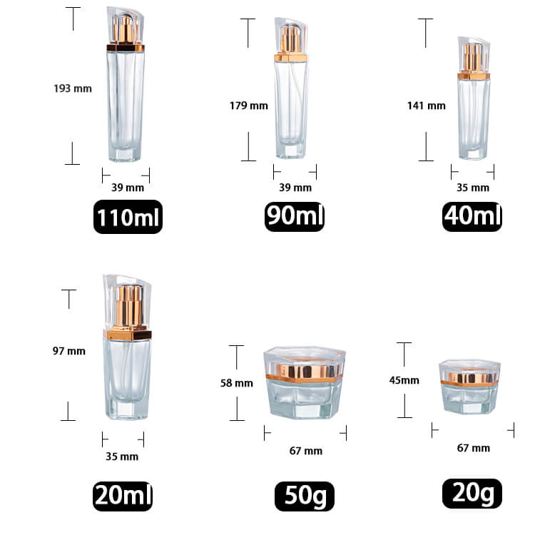 Glass cosmetic pump bottle