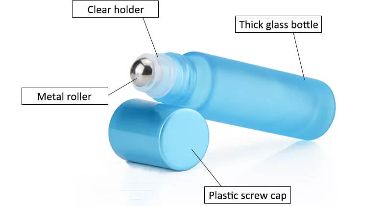 Custom color glass roller ball bottle 