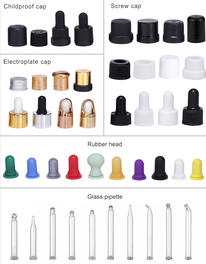 Glass dropper bottle for cosmetic 