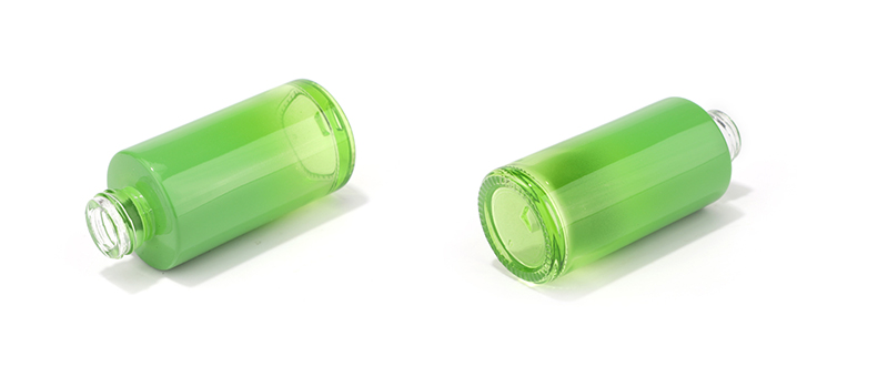 Frasco de suero de vidrio verde degradado
