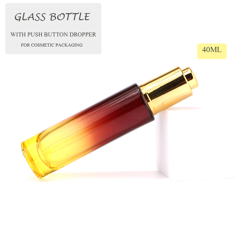 Botella de aceite de suero de vidrio cilíndrico de 40 ml