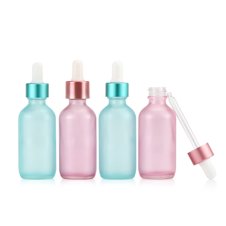 Botella cuentagotas de vidrio de color personalizado