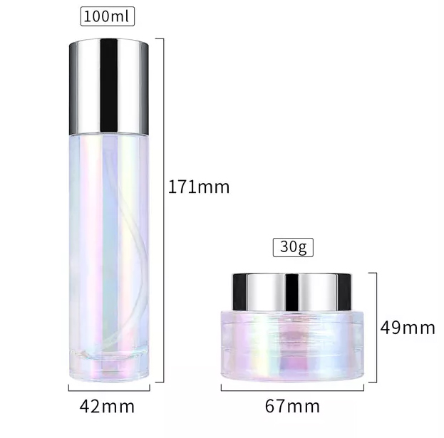 botella de vidrio con bomba de loción para envases cosméticos