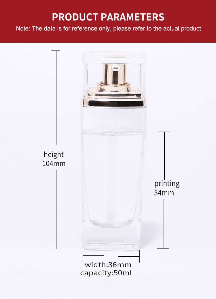 Botella de vidrio transparente de venta caliente