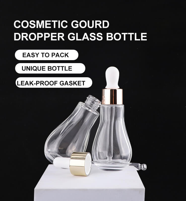 Botella cuentagotas de vidrio de nuevo diseño