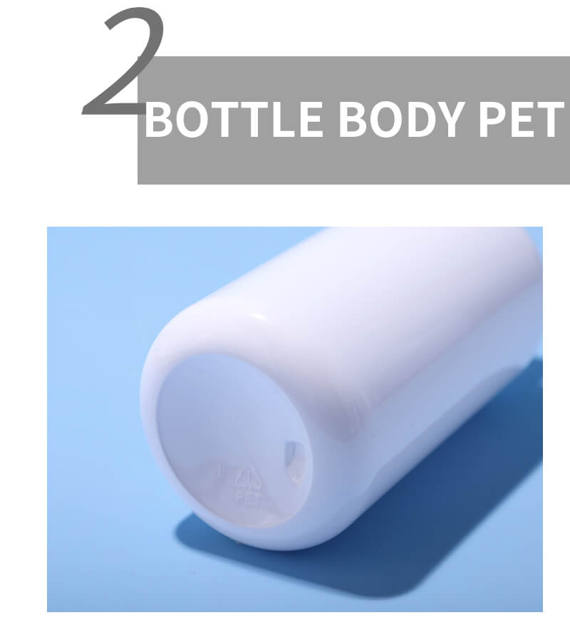 Embalaje de botella de plástico para el cuidado de la piel vacía de fondo grueso