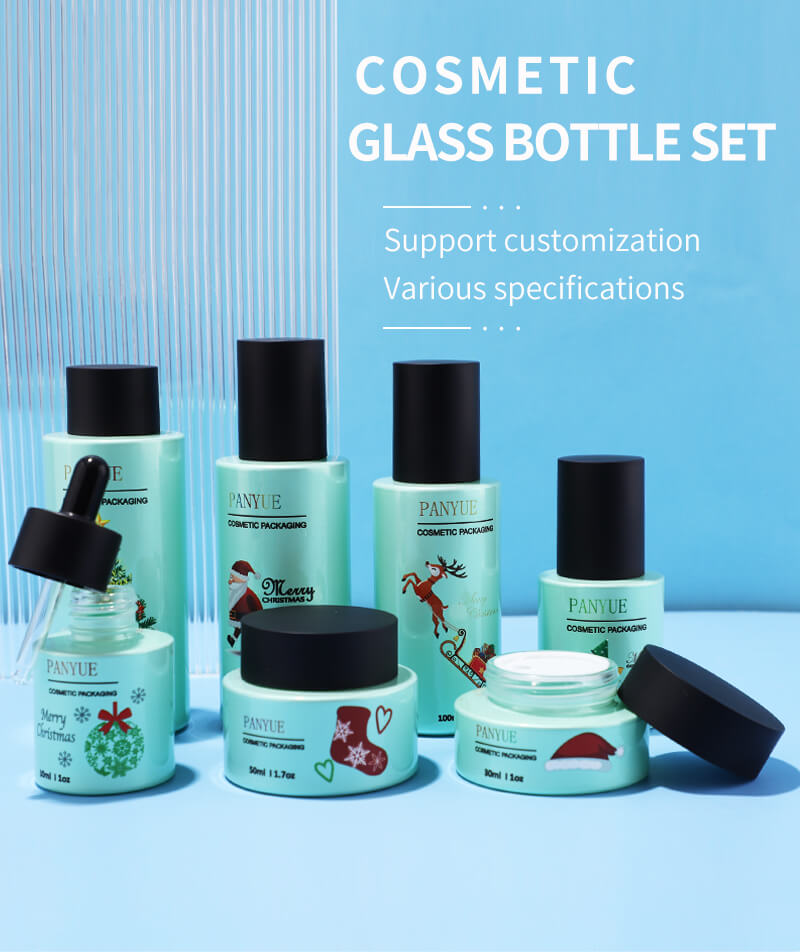 Embalaje de botellas de vidrio de alta calidad para el cuidado cosmético de la piel
