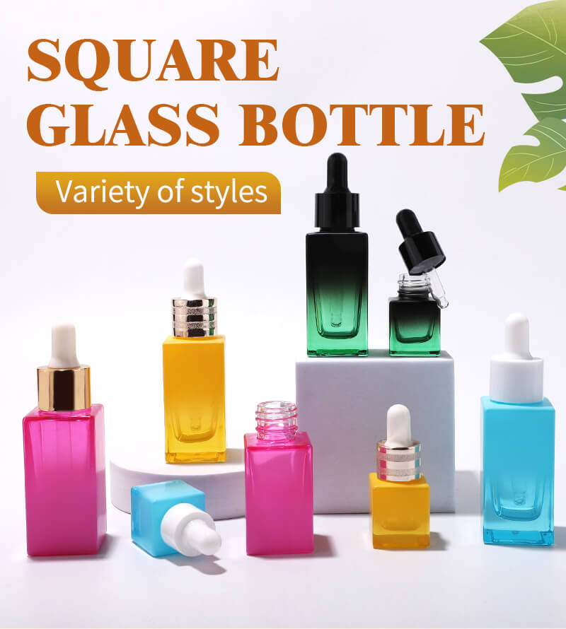 Embalaje de botella de vidrio cosmético de lujo de gama alta