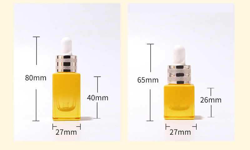 Medidas del embalaje de la botella cuentagotas de vidrio