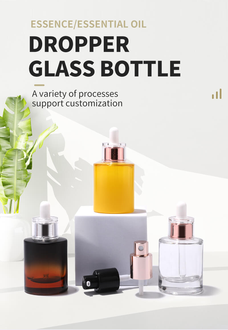 juego de botellas de vidrio cosmético