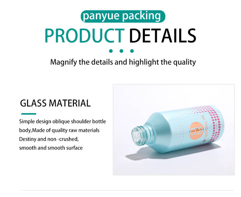 Botella de vidrio cosmético de alta calidad.