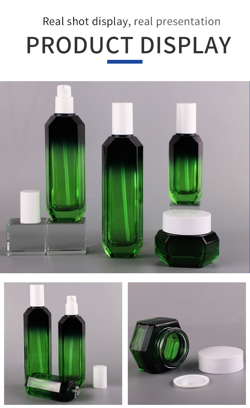 botella de loción verde
