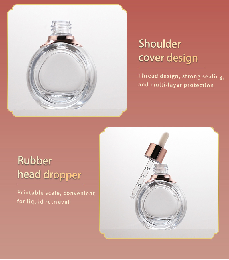 Embalaje de botellas de vidrio personalizado para el cuidado de la piel al por mayor