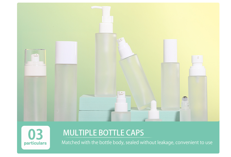 Botella de vidrio cosmética redonda reciclable