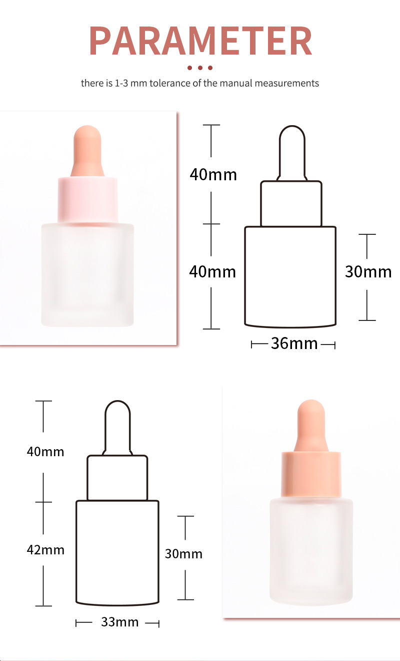 Botella de aceite esencial esmerilado de 15 ML.