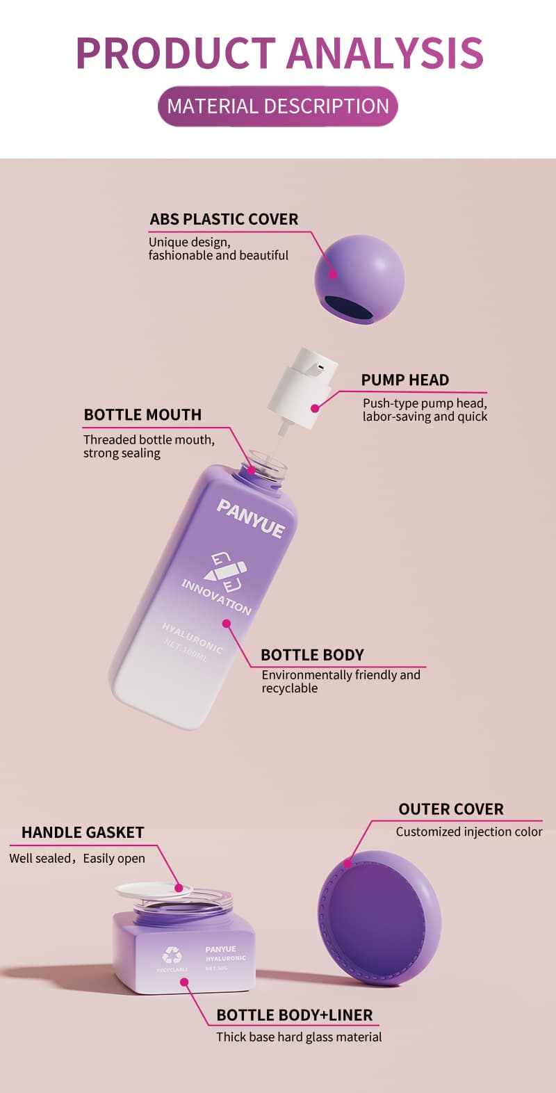 30ml Custom Cosmetic Bottle