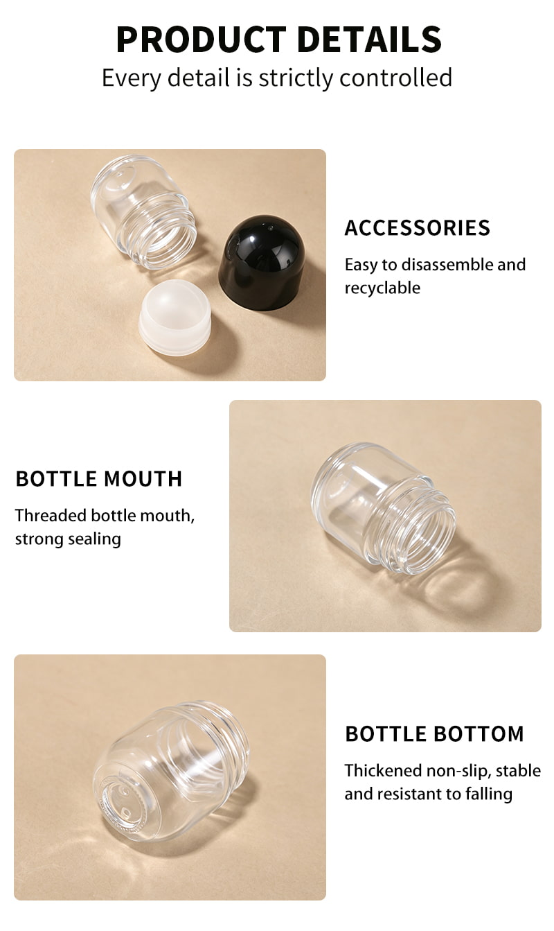 Capsule Shape 50ml Glass Roll-On Bottle