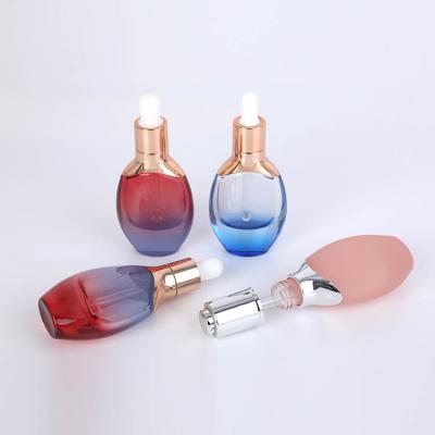 Botellas de bomba de gotero de vidrio de aceite esencial de envases para el cuidado de la piel