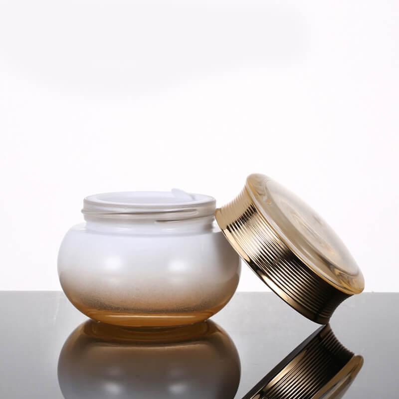 Cosmetic skincare glass bottle and jar set