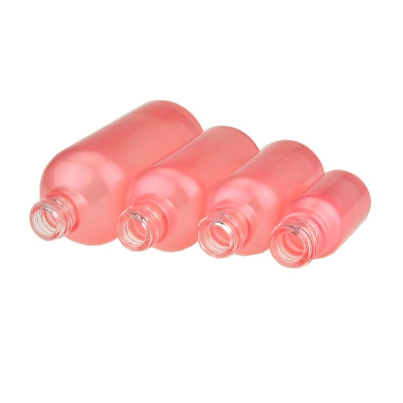 Frosted clear pink essential oil glass bottles