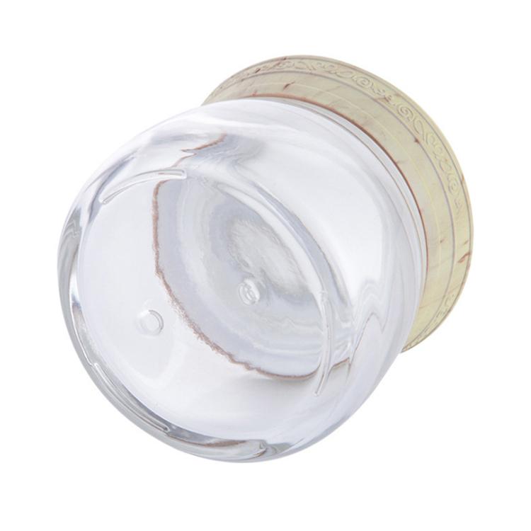 Cosmetic packaging glass cream jars with bamboo wooden cap