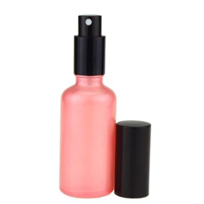 Botellas de vidrio de aceite esencial de suero rosa transparente gotero de oro rosa