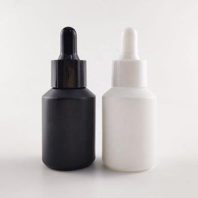 Envasado de aceite de suero premium frascos cuentagotas de vidrio blanco negro mate de 1 oz 30 ml