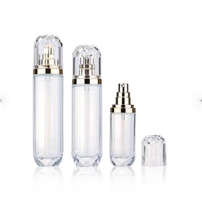 Conjunto de botella de suero de bomba de loción de vidrio cosmético vacío