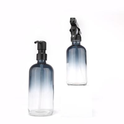 Boston glass bottle with pump