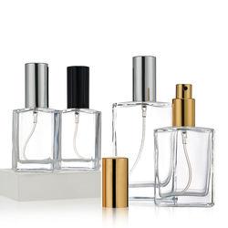 Fabricante de botellas de perfume de vidrio cuadrado plano
