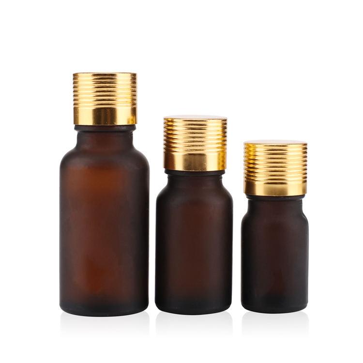 Glass perfume oil bottle amber