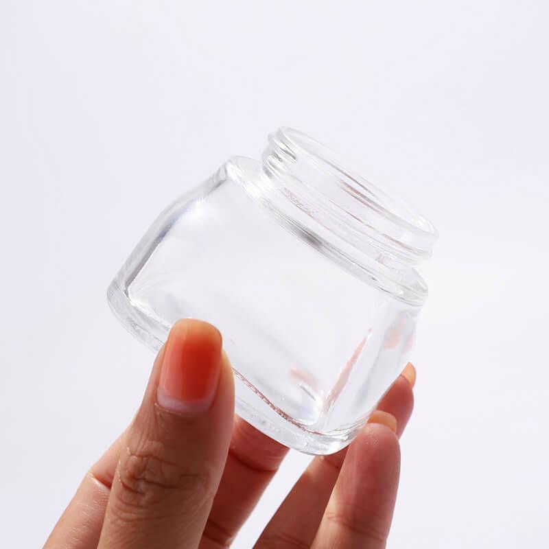 New design glass cream jar packing