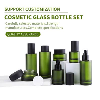 Luxury empty skincare glass bottle set packing