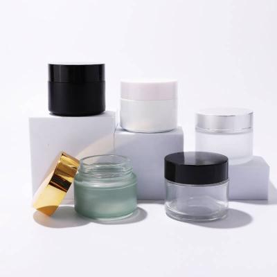 Embalaje de tarro de cristal vacío cosmético colorido de alta calidad