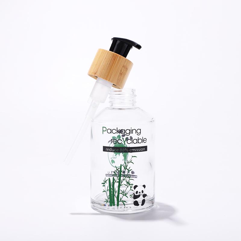 Clear bottle and jar with serum