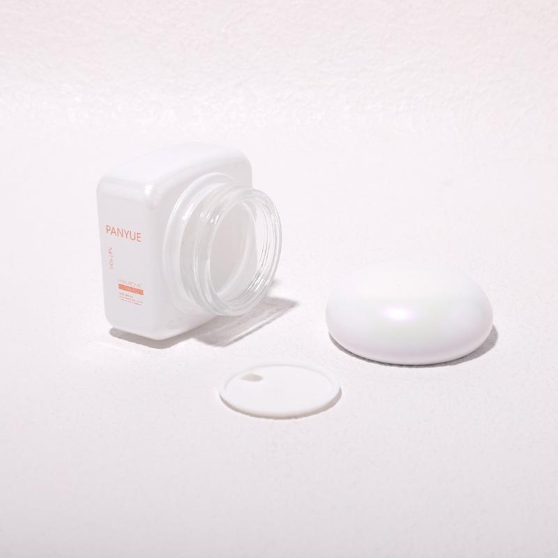 Unique white square cosmetic bottle set with round lid