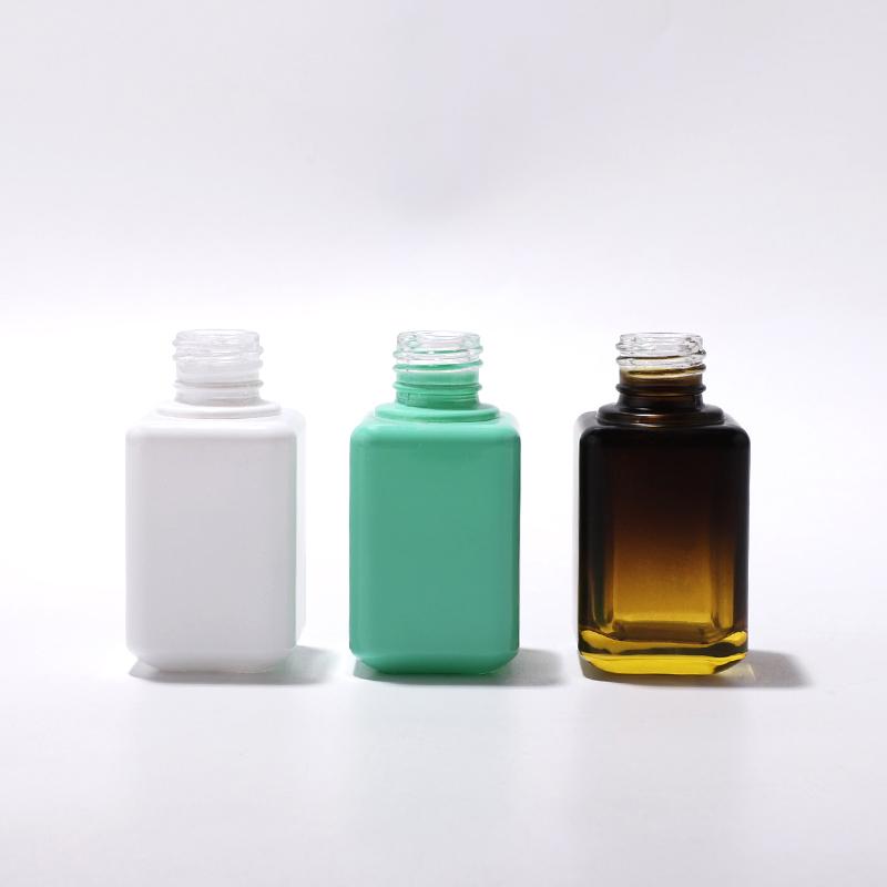 Square colorful glass oil bottle