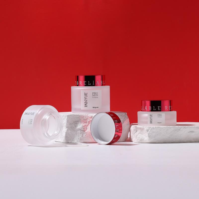 luxury glass bottles jars set for packaging