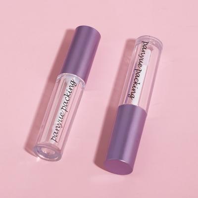 Embalaje de tubos de brillo de labios redondo transparente personalizado de 10 ml con cepillo