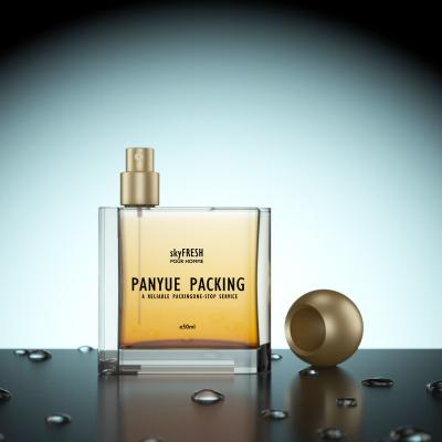 Botella de perfume de diseño cuadrado elegante