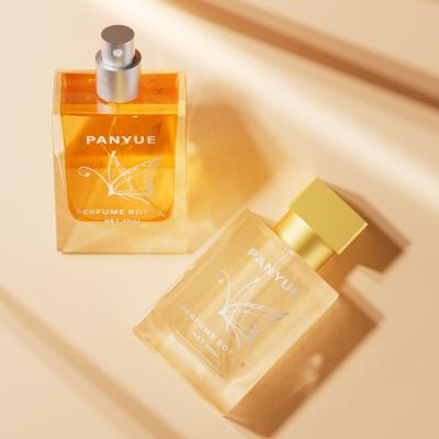 Botella de perfume de vidrio de 30 ml con forma cuadrada