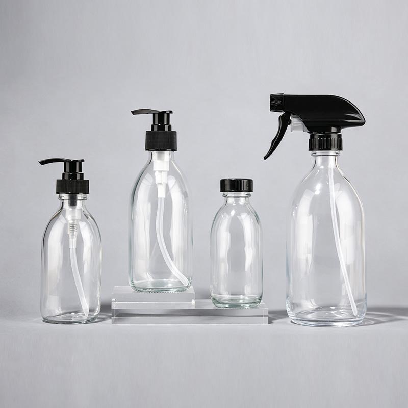 Boston Round Clear Glass Bottle